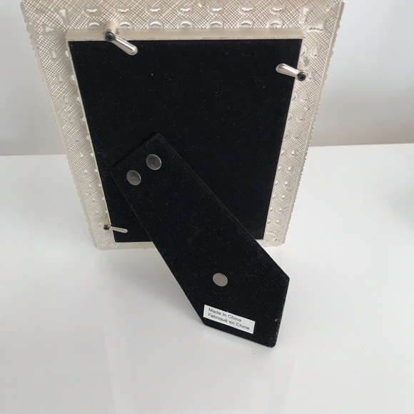 Frame Photo Picture White Metal 4 x 6 in, Beads & Stones, new - Picture 4 of 5